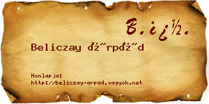 Beliczay Árpád névjegykártya