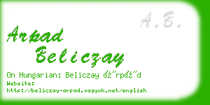 arpad beliczay business card